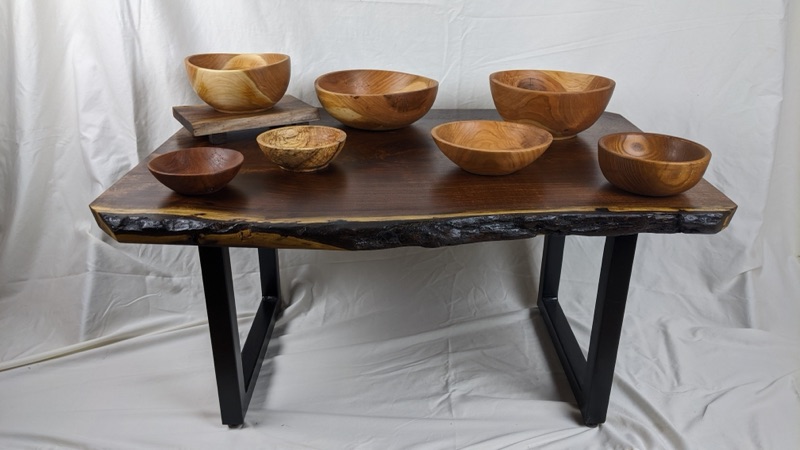 Sims Slabs - Live edge table with handturned bowls